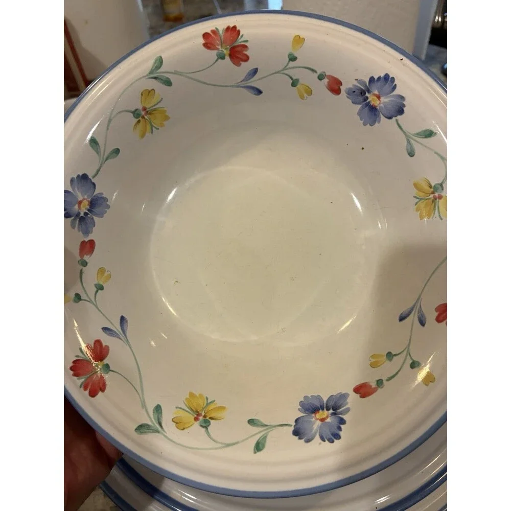 Savoir Vivre Summer Garden Set- Platter, Creamer, Bowls, Saucer Cup Set of 16